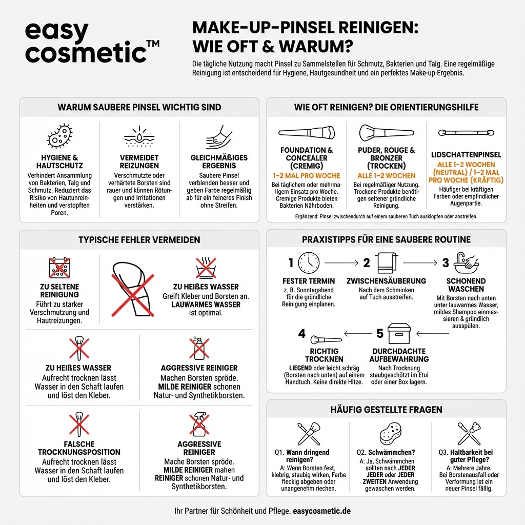 Wie oft sollte ich meine Make-up-Pinsel reinigen?