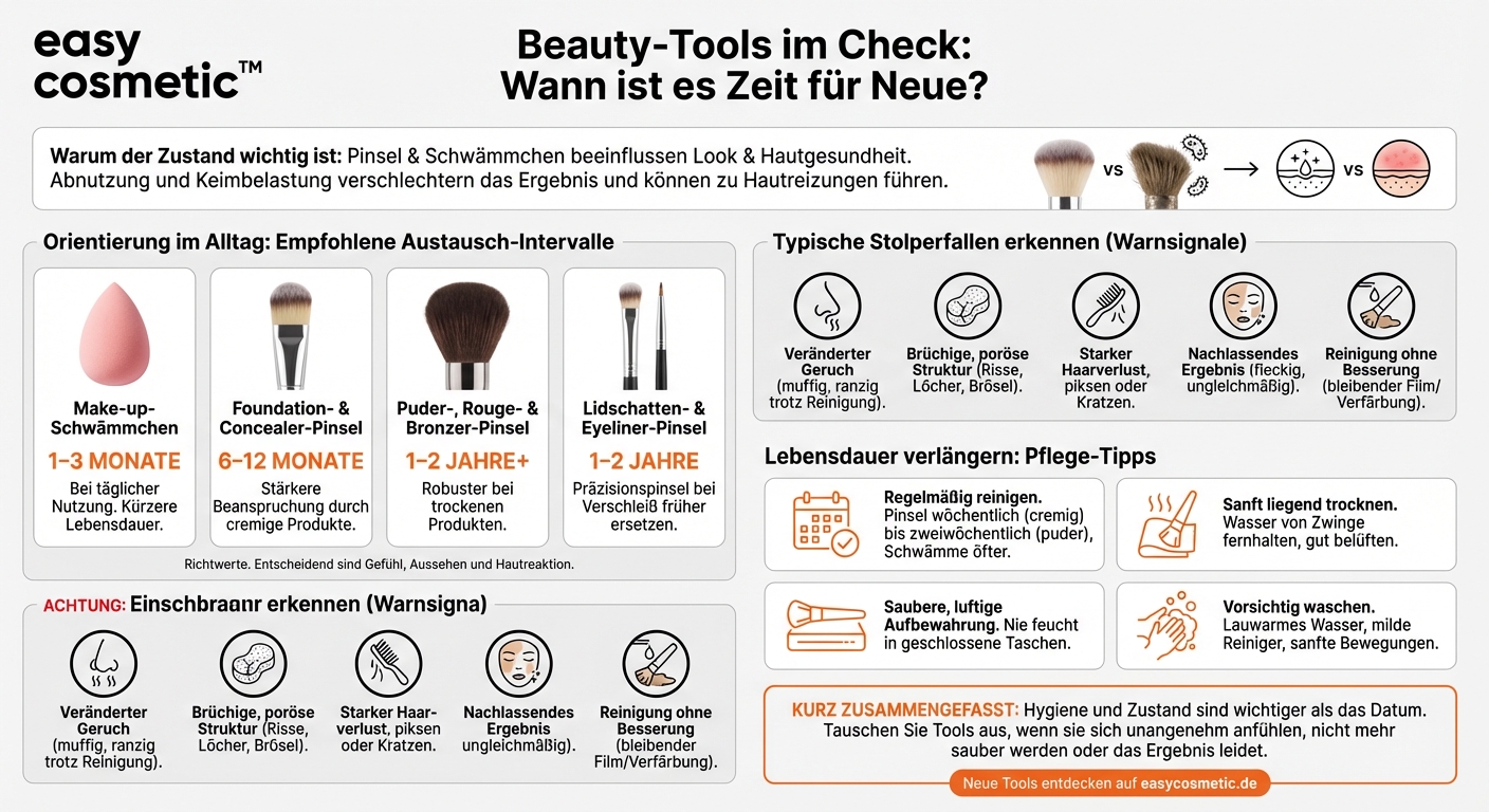 Wie oft sollte ich meine Make-up-Pinsel und -Tools austauschen oder erneuern?