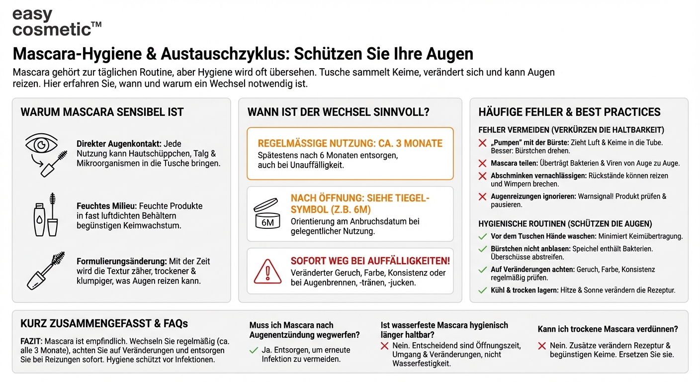 Wie oft sollte ich meine Mascara aus hygienischen Gründen erneuern?