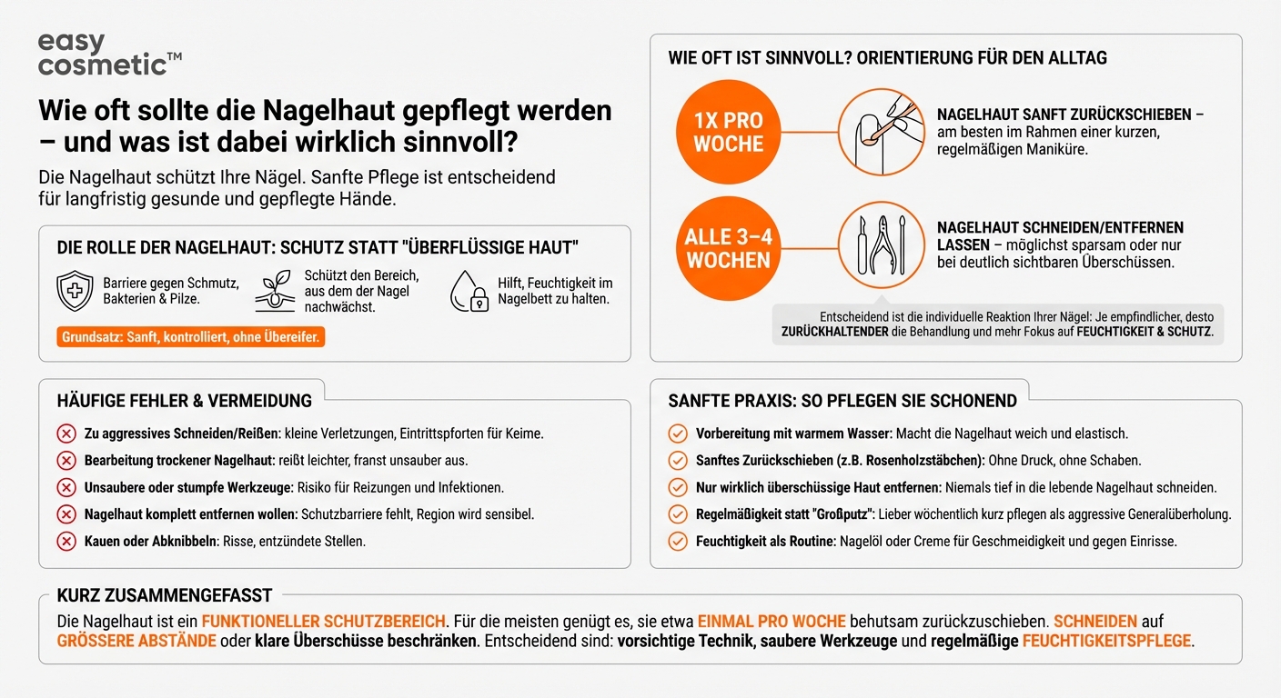 Wie oft sollte ich meine Nagelhaut zurückschieben oder entfernen lassen?