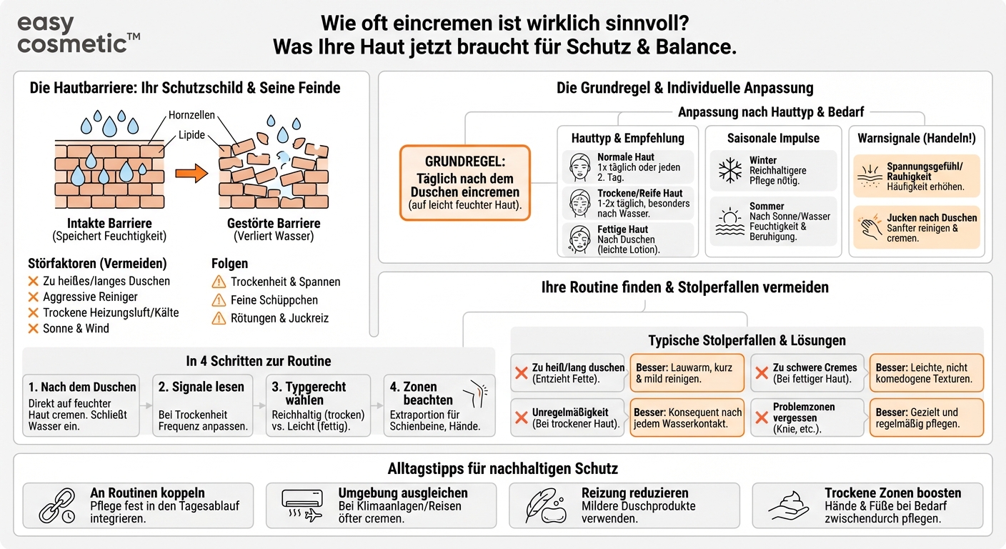 Wie oft sollte man den Körper eincremen, um die Haut gesund zu halten?