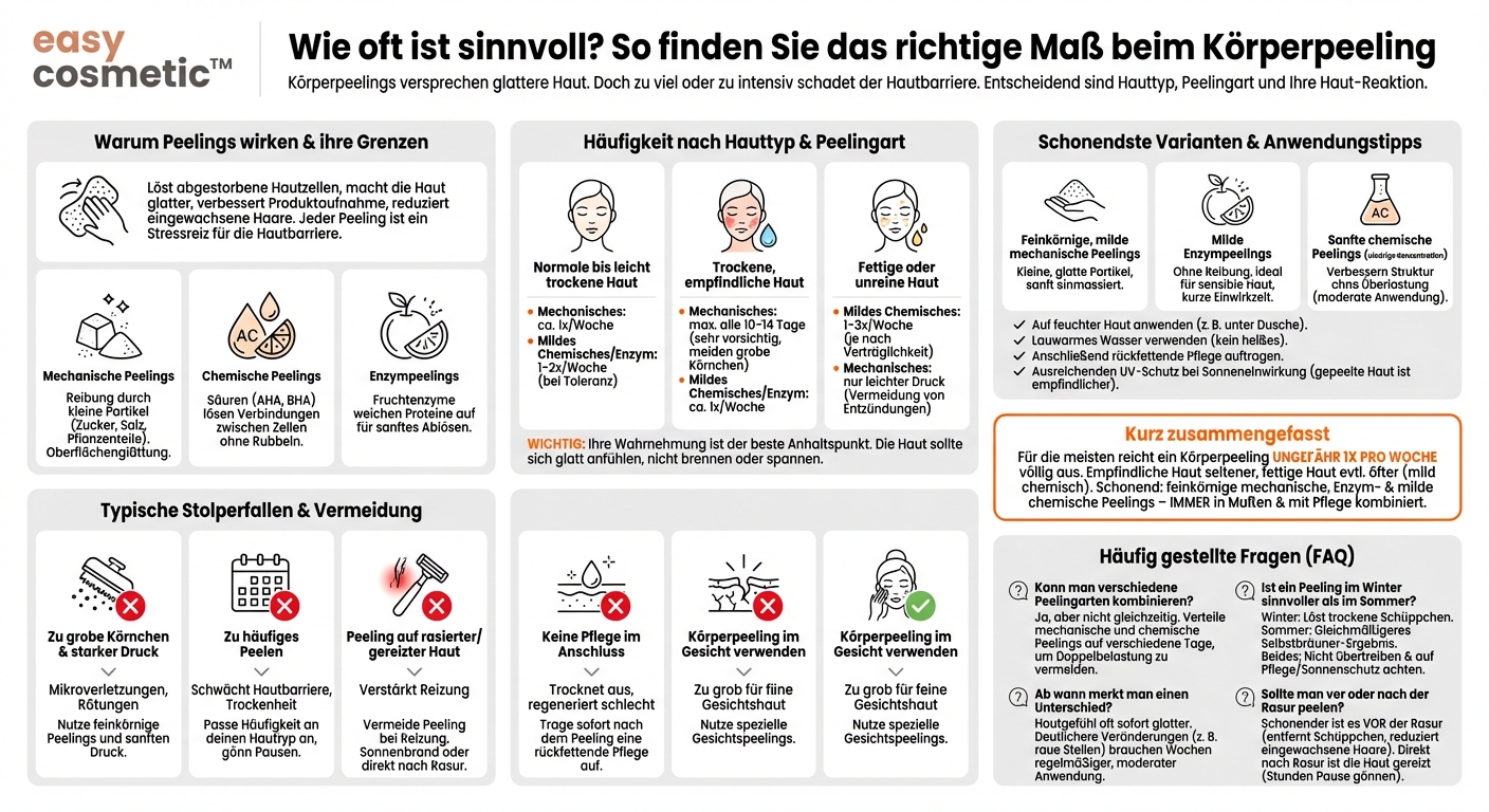 Wie oft sollte man ein Körperpeeling anwenden und welche Art ist am schonendsten?