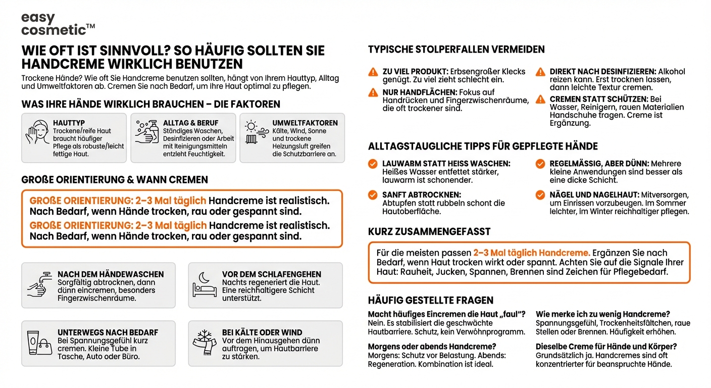 Wie oft sollte man eine Handcreme am Tag anwenden?