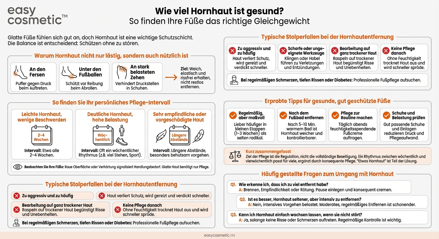 Wie oft sollte man Hornhaut an den Füßen entfernen, um ein gutes Gleichgewicht zwischen Schutz und Pflege zu halten?
