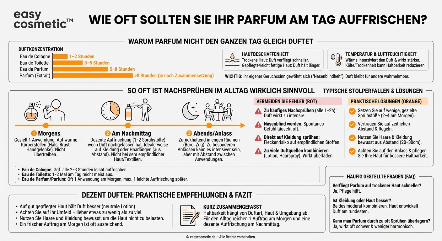 Wie oft sollte man Parfum am Tag nachsprühen?