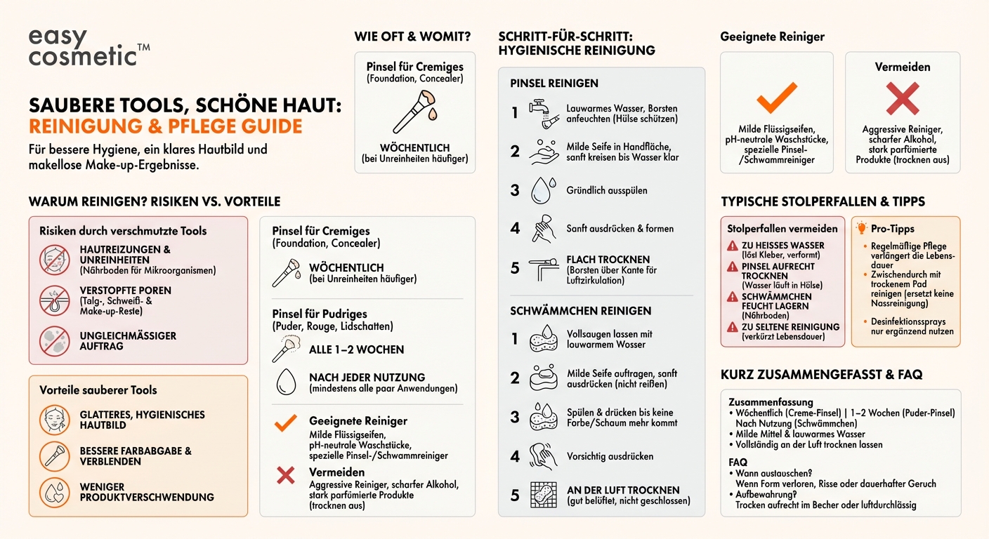 Wie oft und womit sollte man Make-up-Pinsel und Beautyblender reinigen?