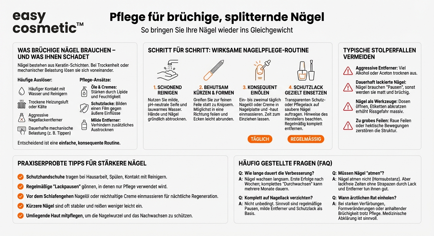 Wie pflege ich brüchige und splitternde Nägel am effektivsten mit Pflegeprodukten?