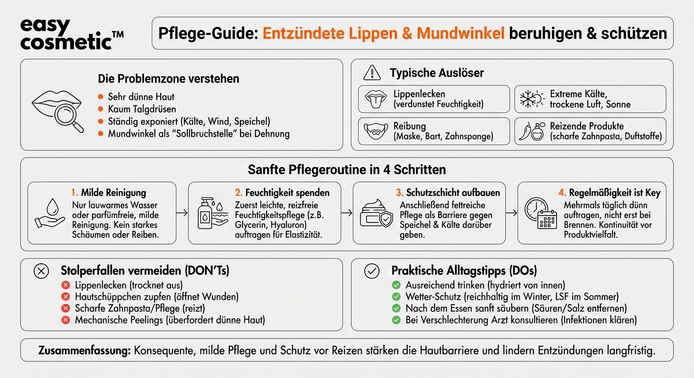 Wie pflege ich Haut mit Neigung zu wiederkehrenden Lippen- und Mundwinkelentzündungen?