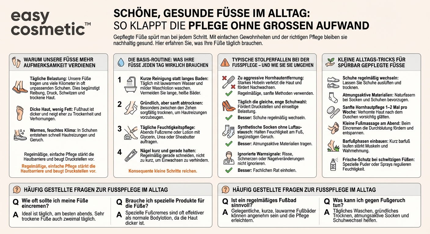 Wie pflege ich meine Füße im Alltag, damit sie gepflegt und gesund bleiben?
