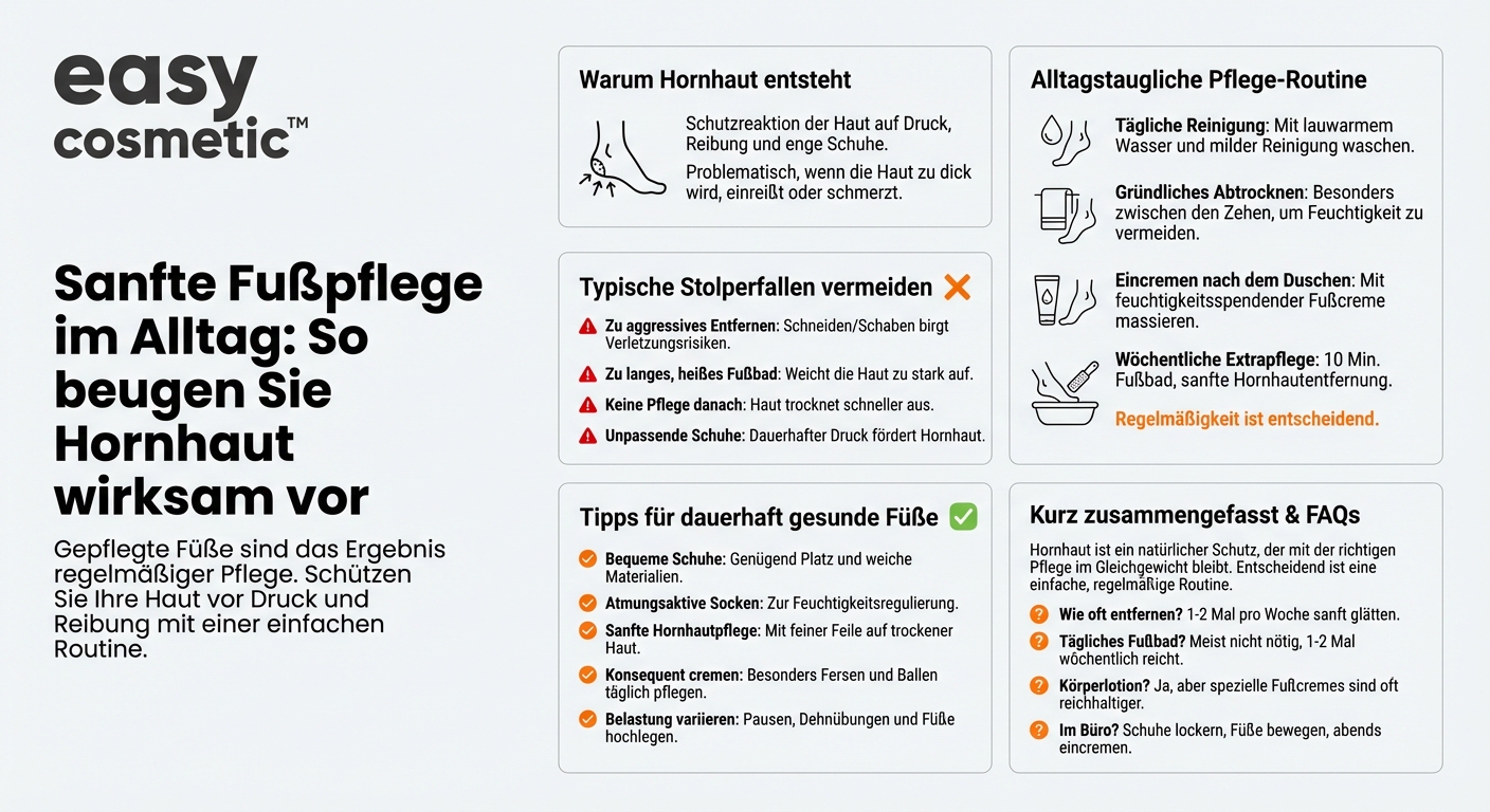 Wie pflege ich meine Füße im Alltag und verhindere Hornhaut?