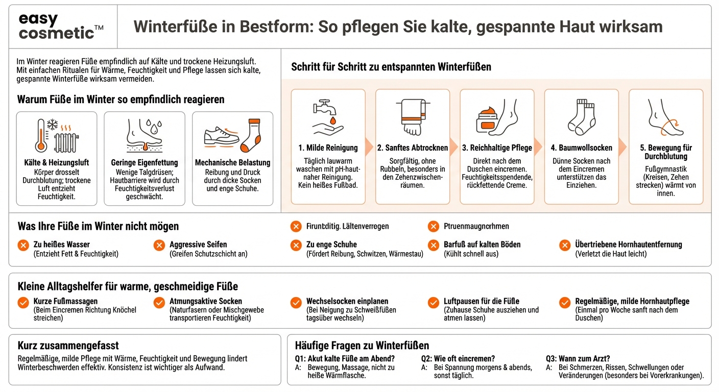 Wie pflege ich meine Füße im Winter, wenn sie schnell kalt werden und die Haut spannt?