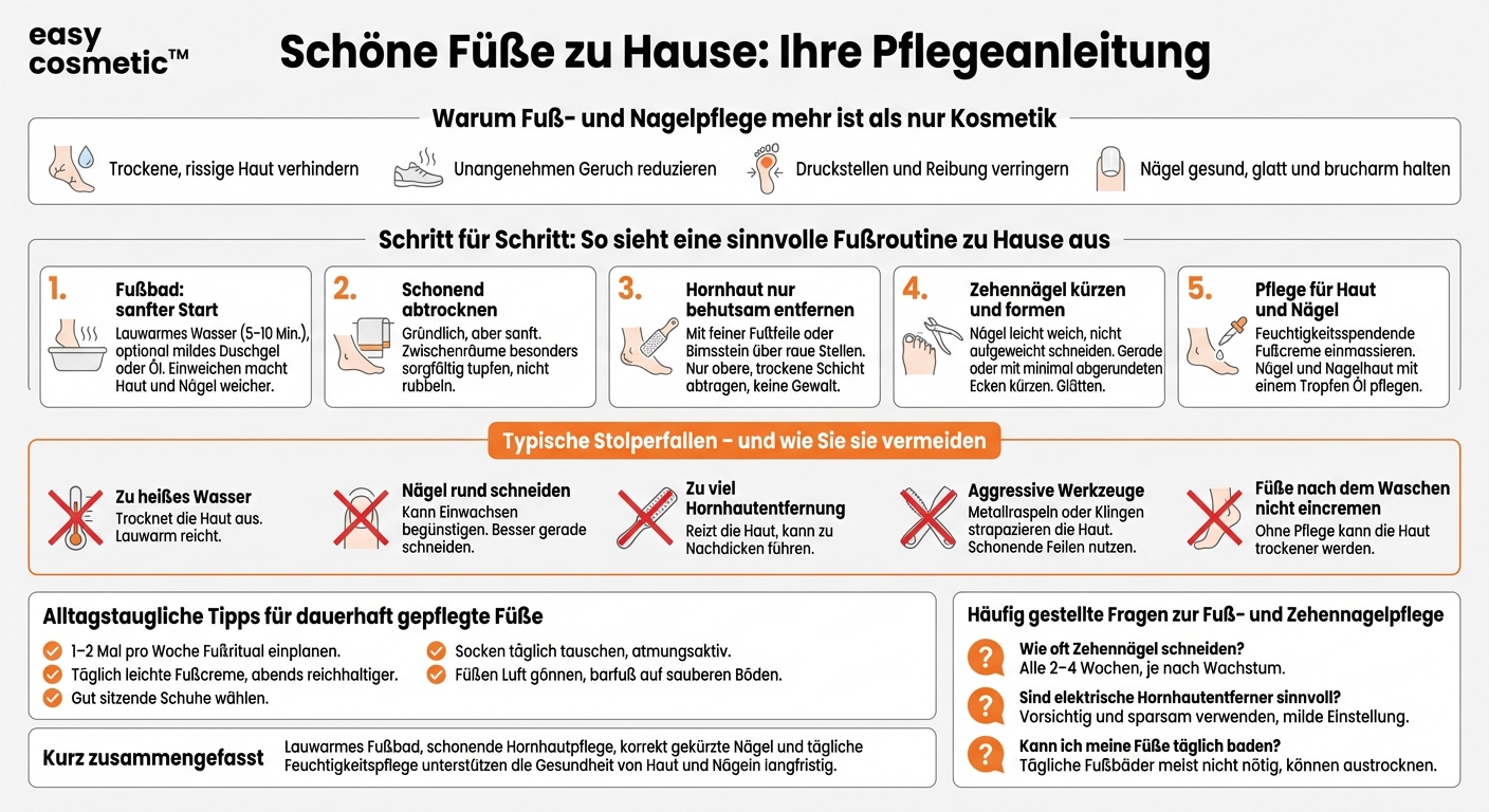Wie pflege ich meine Füße und Zehennägel richtig zu Hause?