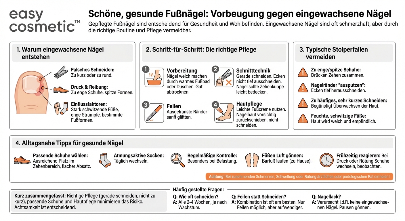 Wie pflege ich meine Fußnägel richtig und beuge eingewachsenen Nägeln vor?