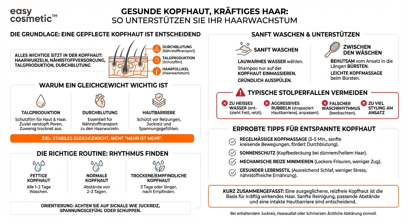 Wie pflege ich meine Kopfhaut richtig, um ein gesundes Haarwachstum zu fördern?