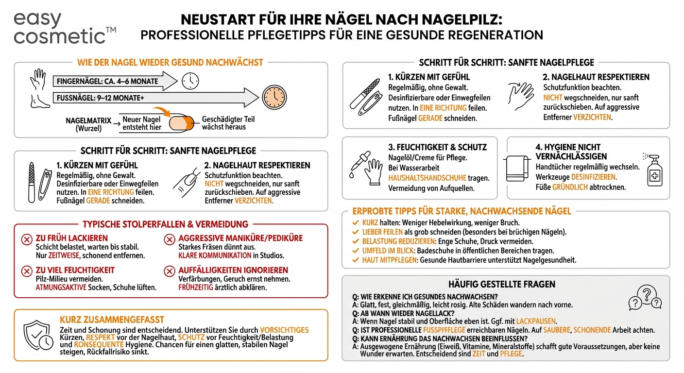 Wie pflege ich meine Nägel, wenn sie nach einem Nagelpilzbefall nachwachsen?