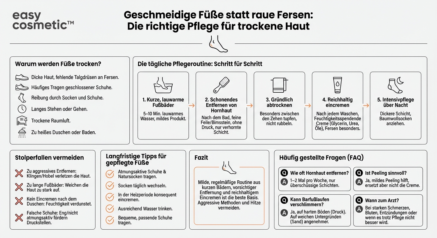 Wie pflege ich trockene Füße und Fersen richtig?