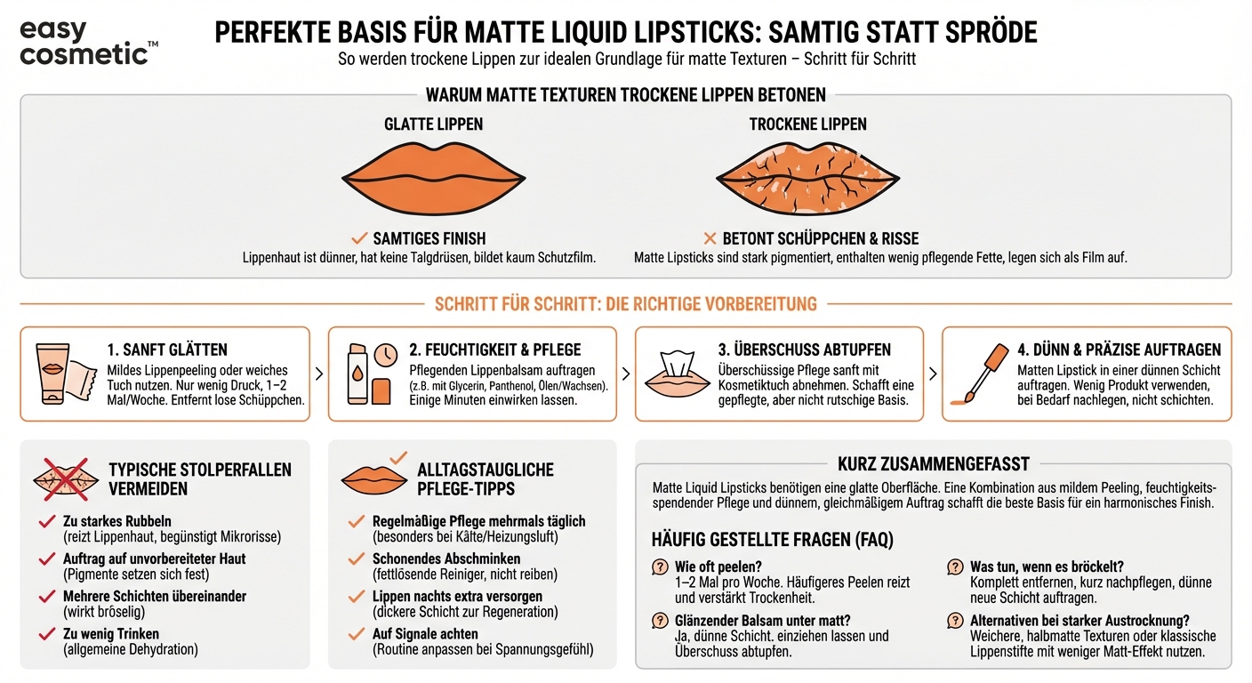 Wie pflege ich trockene Lippen, damit matte Liquid Lipsticks nicht unschön aussehen?