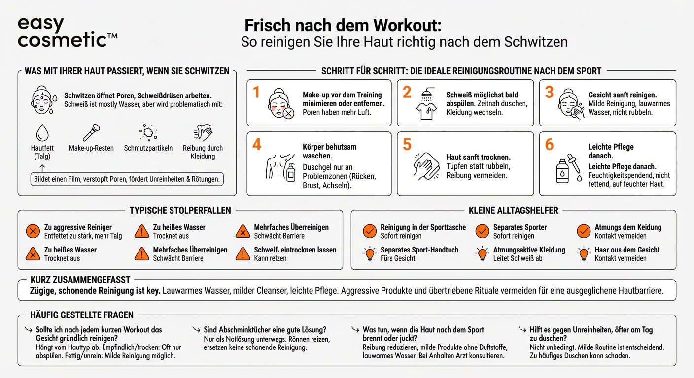 Wie reinige ich meine Haut nach dem Sport oder nach starkem Schwitzen am besten?