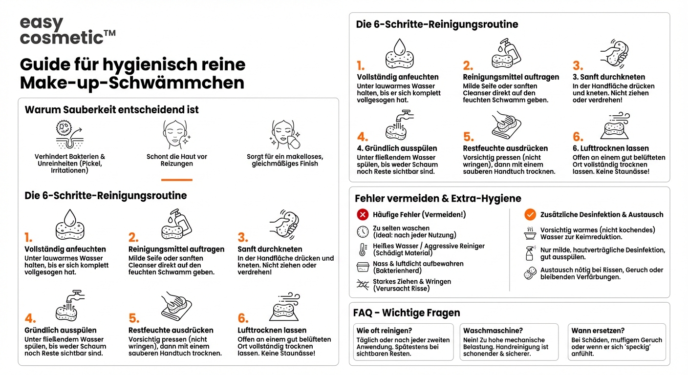 Wie reinige und desinfiziere ich Make-up-Schwämmchen (Beauty-Blender) richtig?