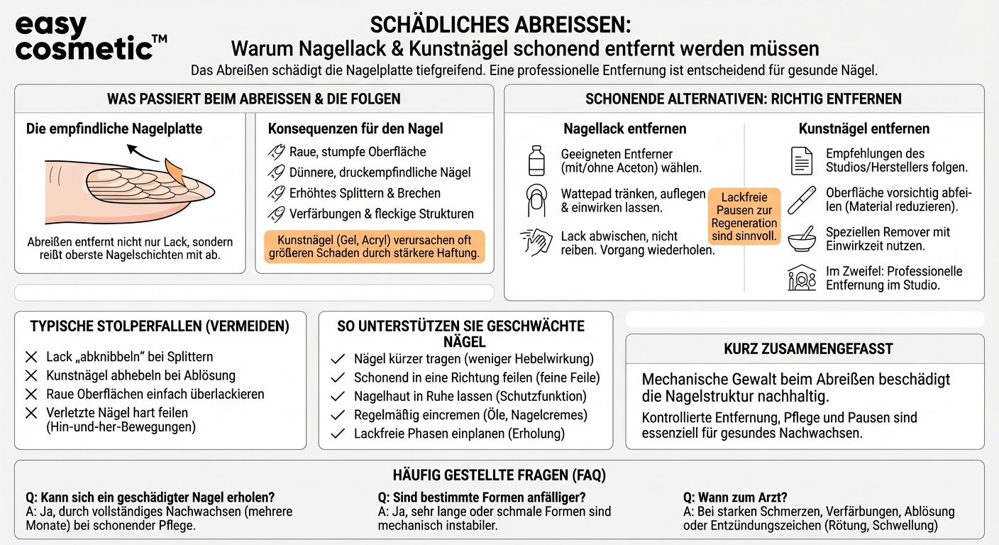 Wie schädlich ist das Abreißen von Nagellack oder Kunstnägeln für die Nagelplatte?