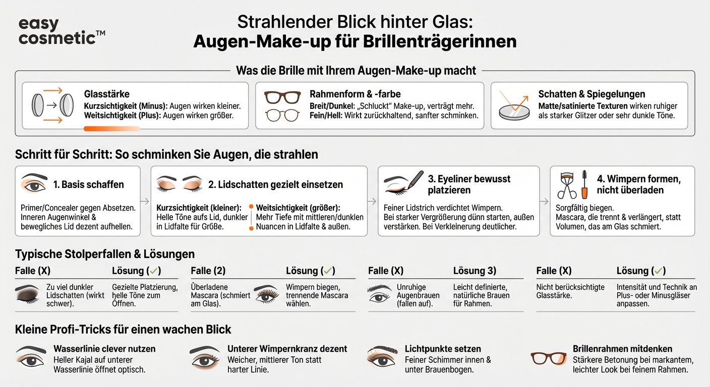 Wie schminke ich ein Augen-Make-up, das unter Brille gut zur Geltung kommt?