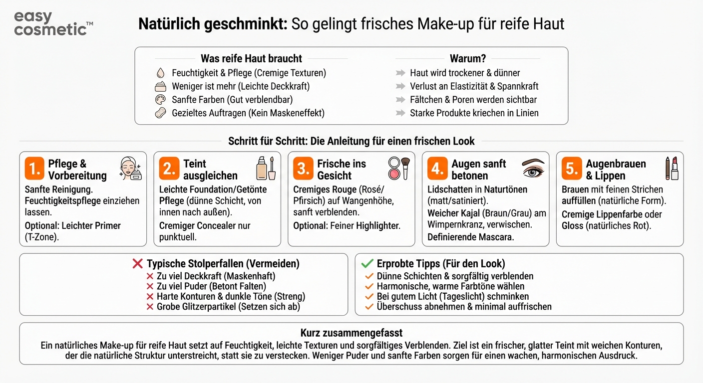 Wie schminke ich ein natürliches Make-up für reife Haut?