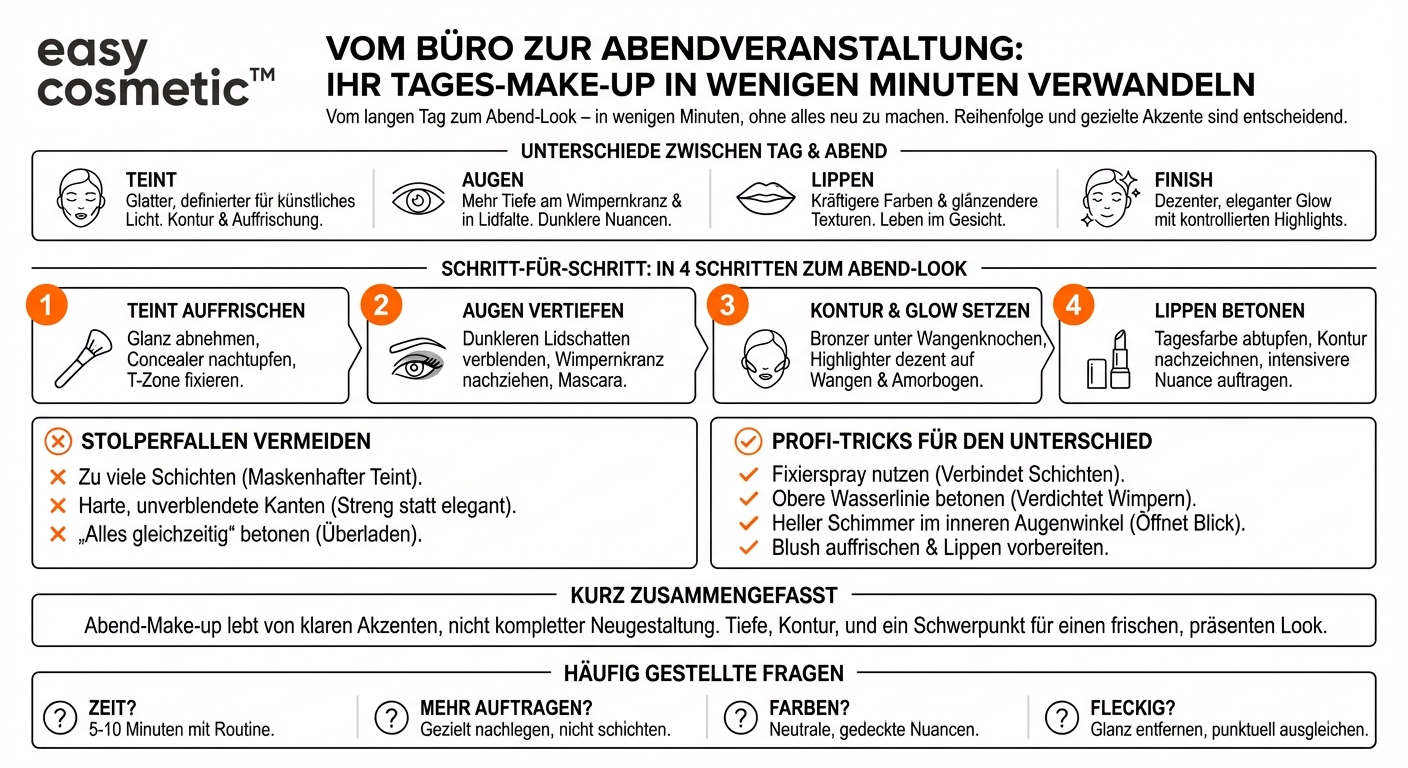 Wie schminke ich ein schnell umsetzbares Abend-Make-up aus einem einfachen Tageslook?