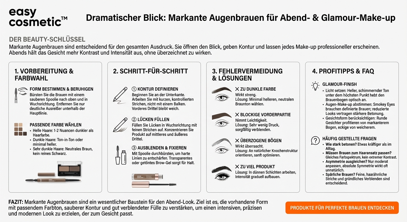 Wie schminke ich markante Augenbrauen für ein Abend- oder Glamour-Make-up?