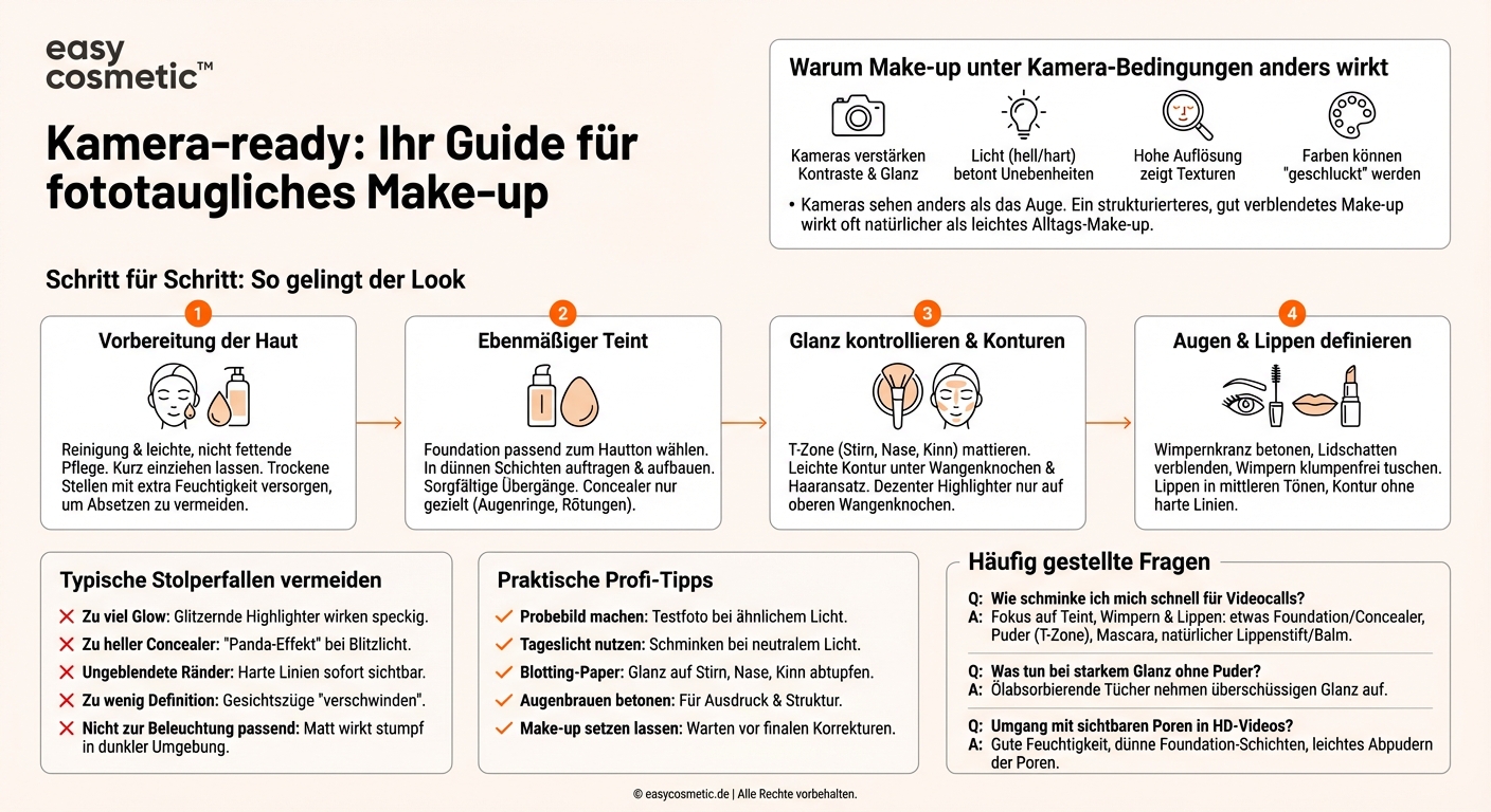 Wie schminke ich mein Make-up so, dass es auf Fotos oder im Video gut aussieht?