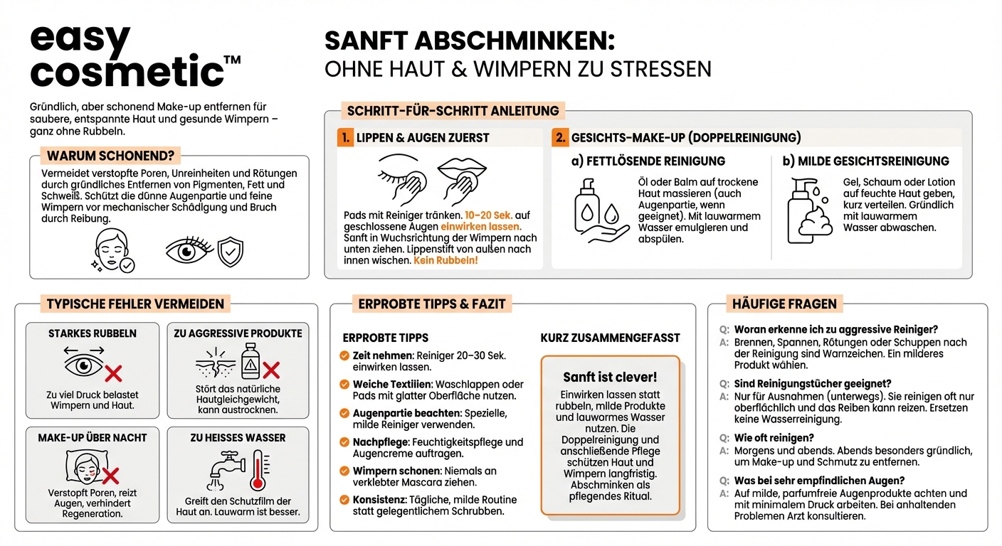 Wie schminke ich mich ab, ohne meine Haut oder Wimpern zu strapazieren?