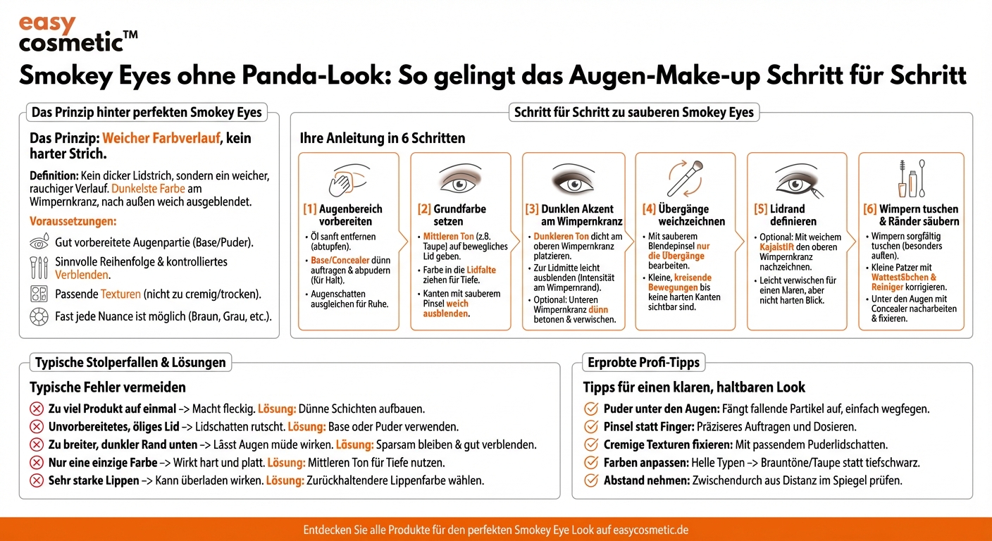Wie schminke ich Smokey Eyes Schritt für Schritt, ohne dass es verschmiert aussieht?