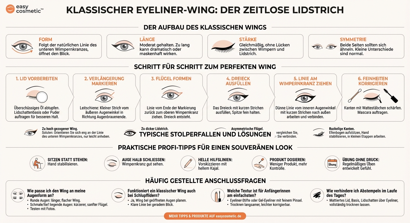Wie schminkt man einen klassischen Eyeliner-Wing?