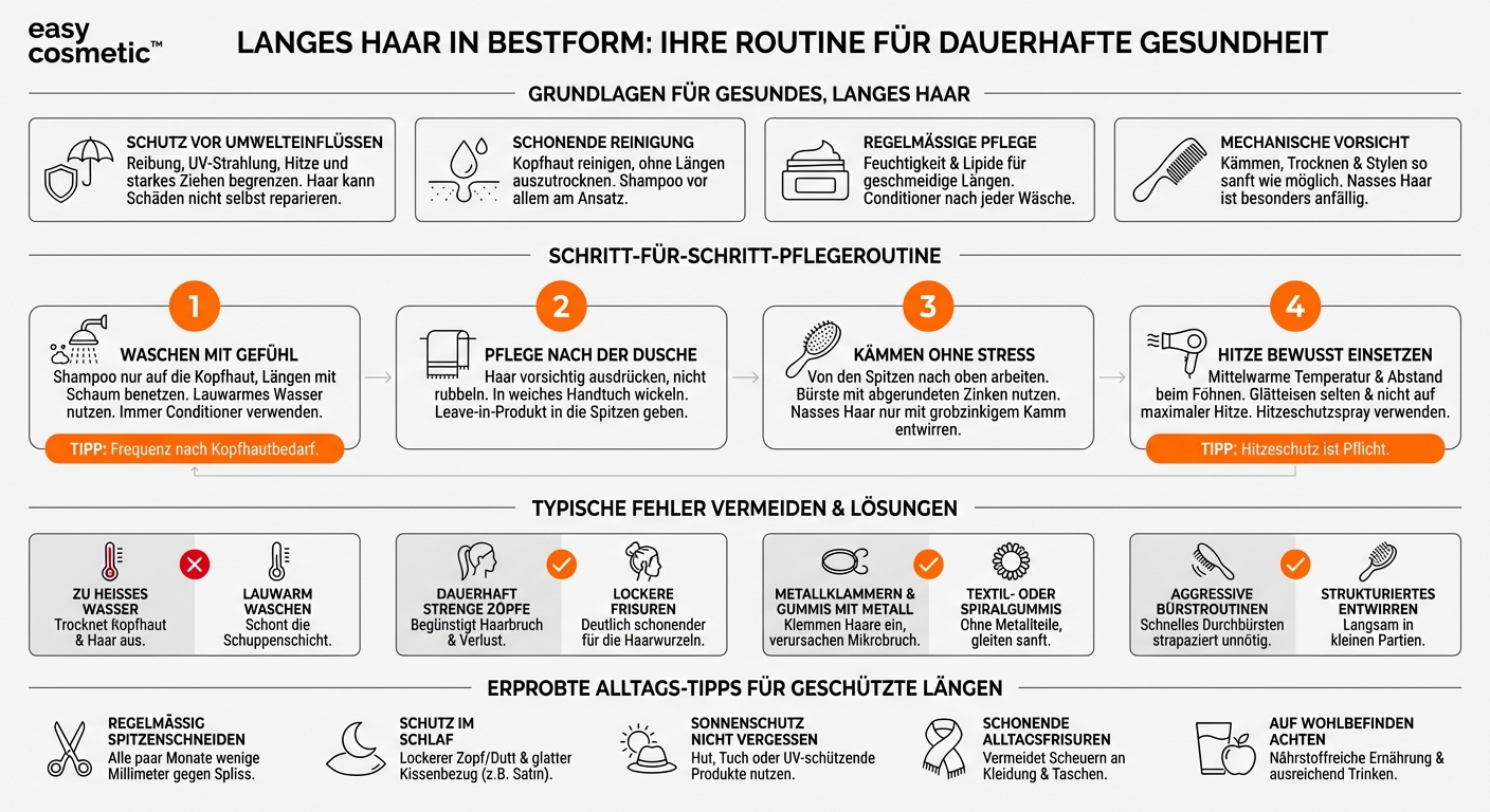 Wie schütze und pflege ich langes Haar, damit es gesund bleibt?