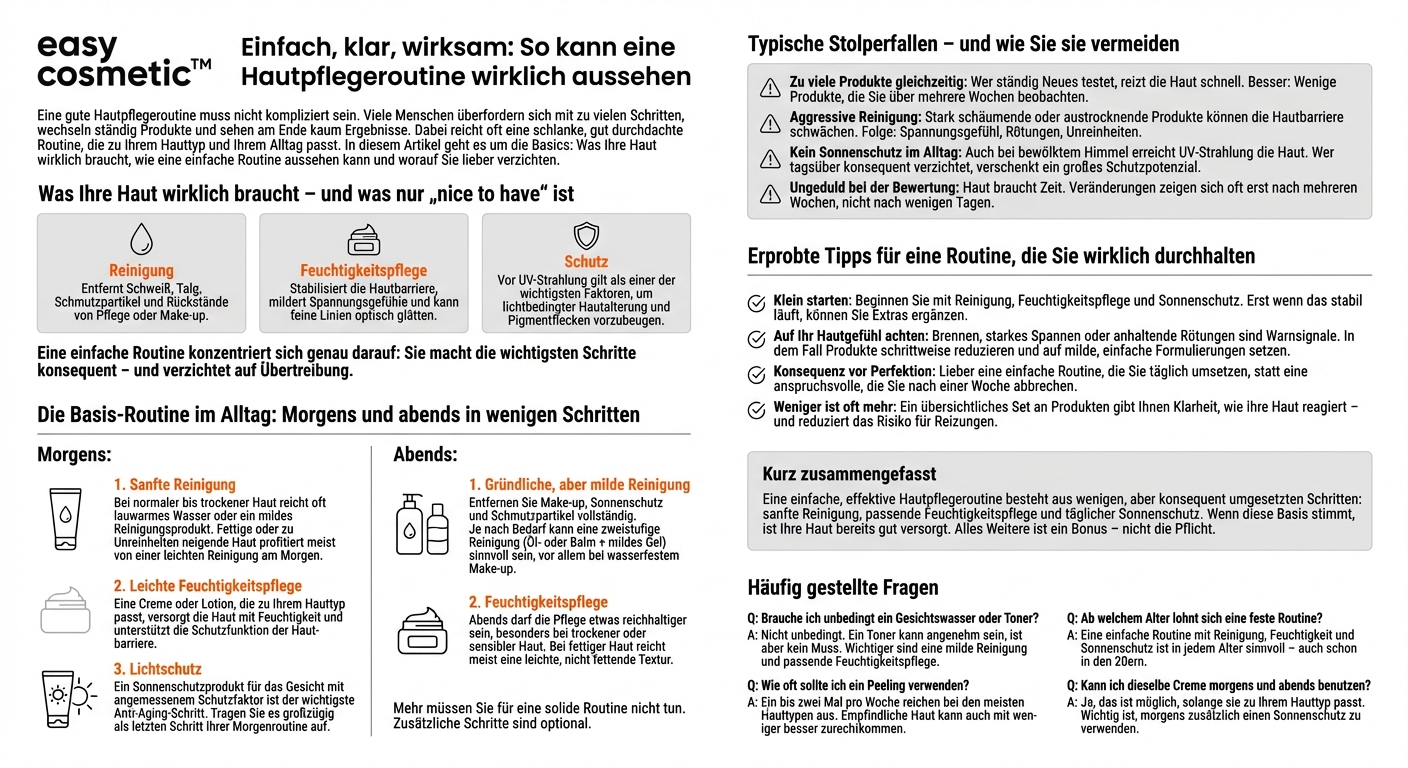 Wie sieht eine einfache, effektive Hautpflegeroutine aus?