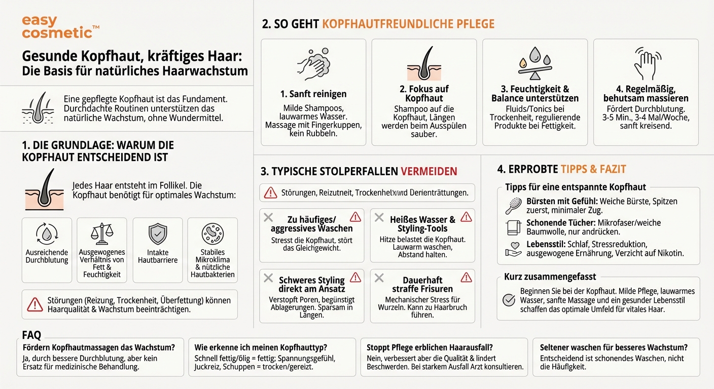 Wie sollte ich meine Kopfhaut pflegen, um das Haarwachstum zu unterstützen?