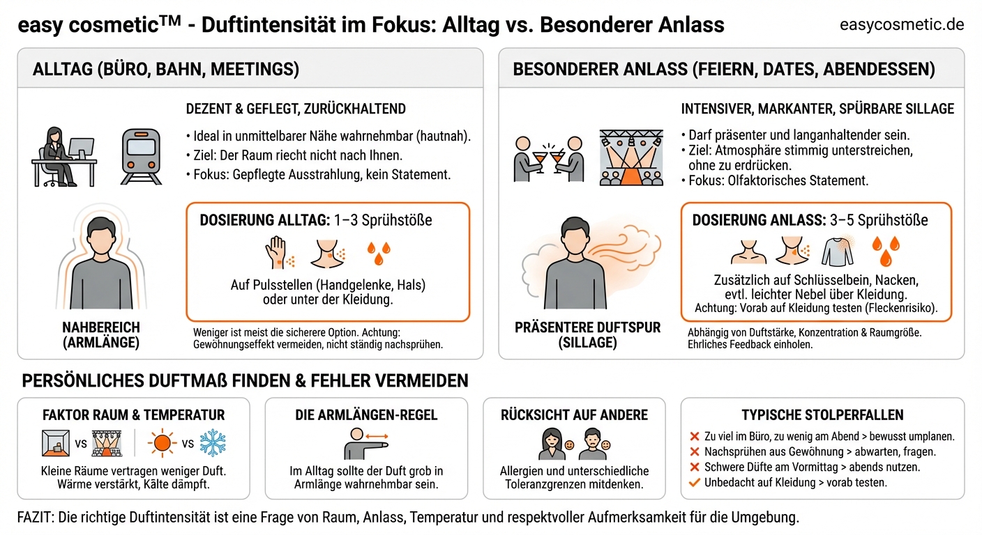 Wie stark sollten Alltagsdüfte im Vergleich zu besonderen Anlassdüften sein?