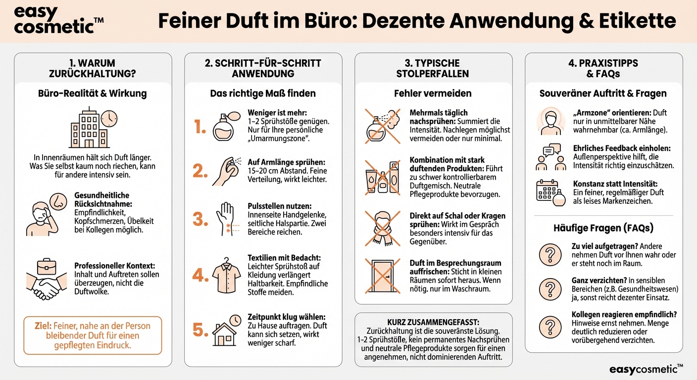 Wie trage ich Parfum im Büro oder in geschlossenen Räumen dezent auf?