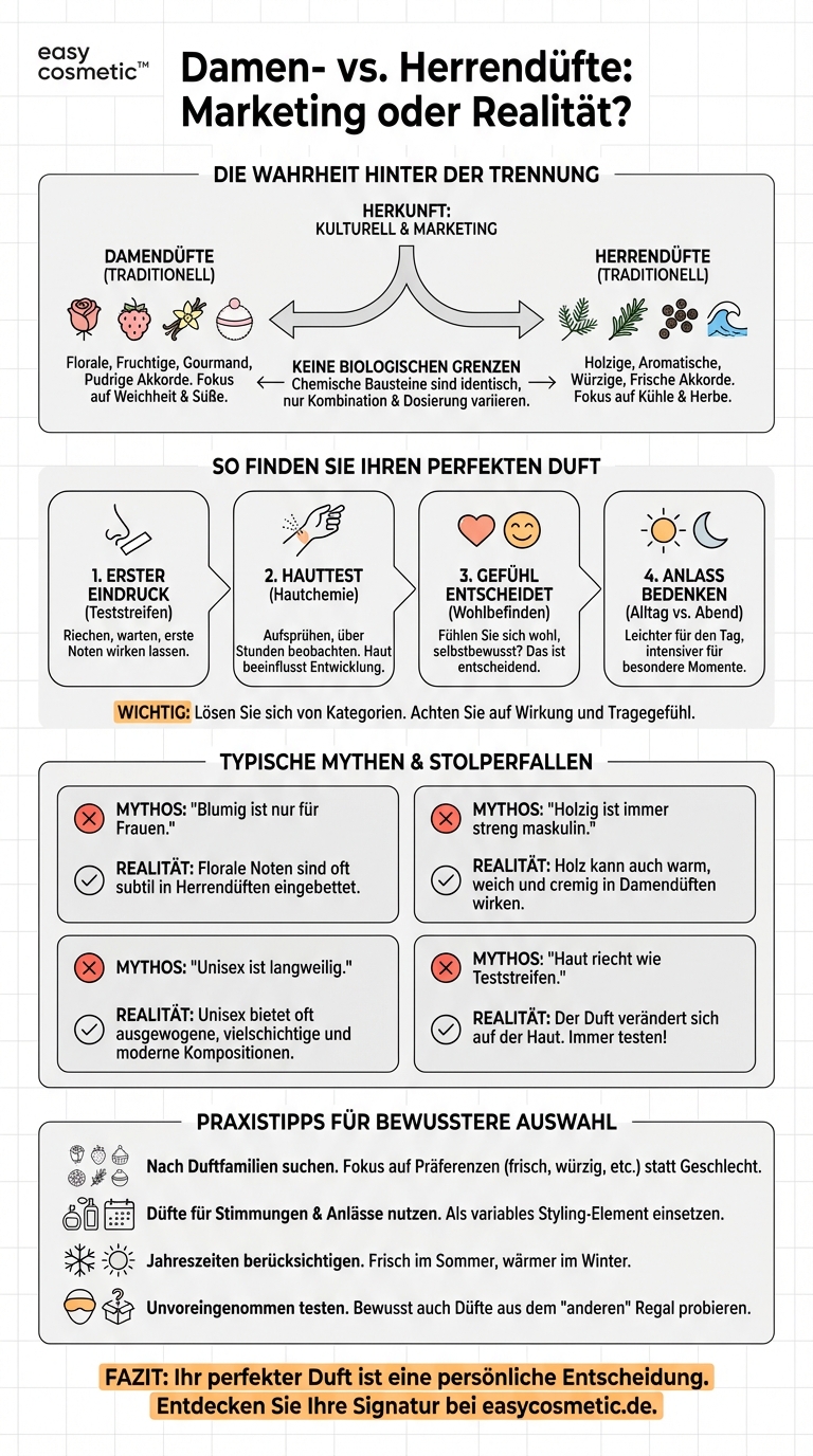 Wie unterscheiden sich Damen- und Herrendüfte wirklich?