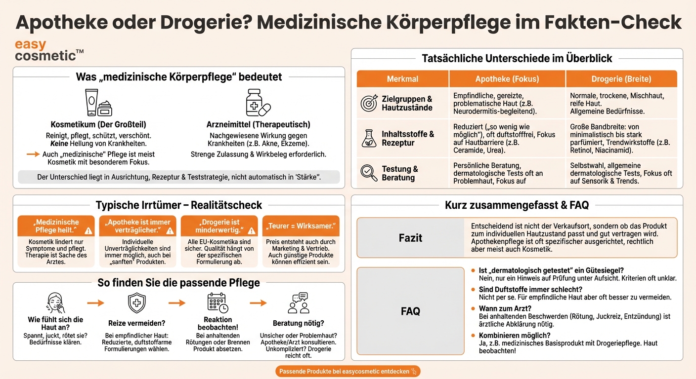 Wie unterscheiden sich medizinische Körperpflegeprodukte aus der Apotheke von konventioneller Körperpflege aus der Drogerie?