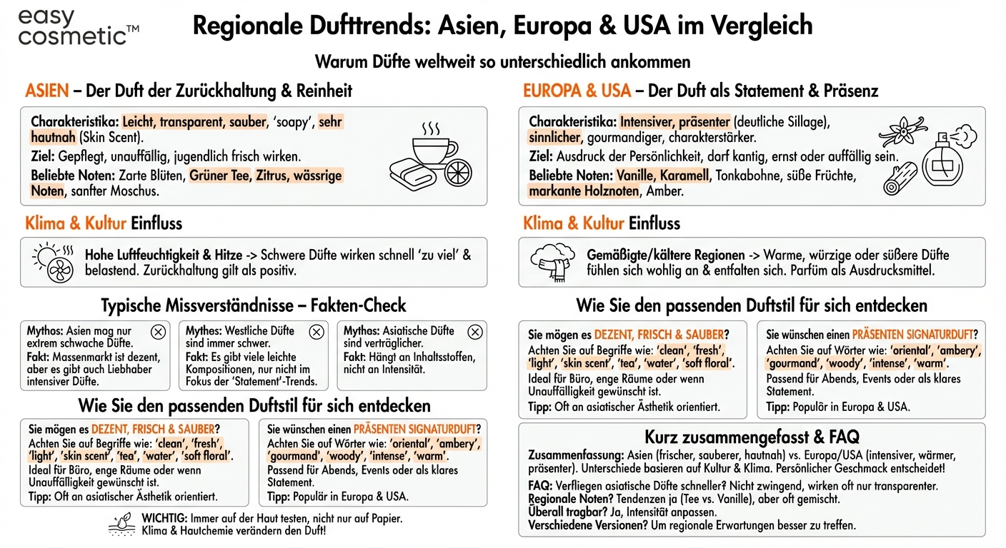 Wie unterscheiden sich Trenddüfte, die für den asiatischen Markt entwickelt wurden, von solchen für Europa oder die USA?