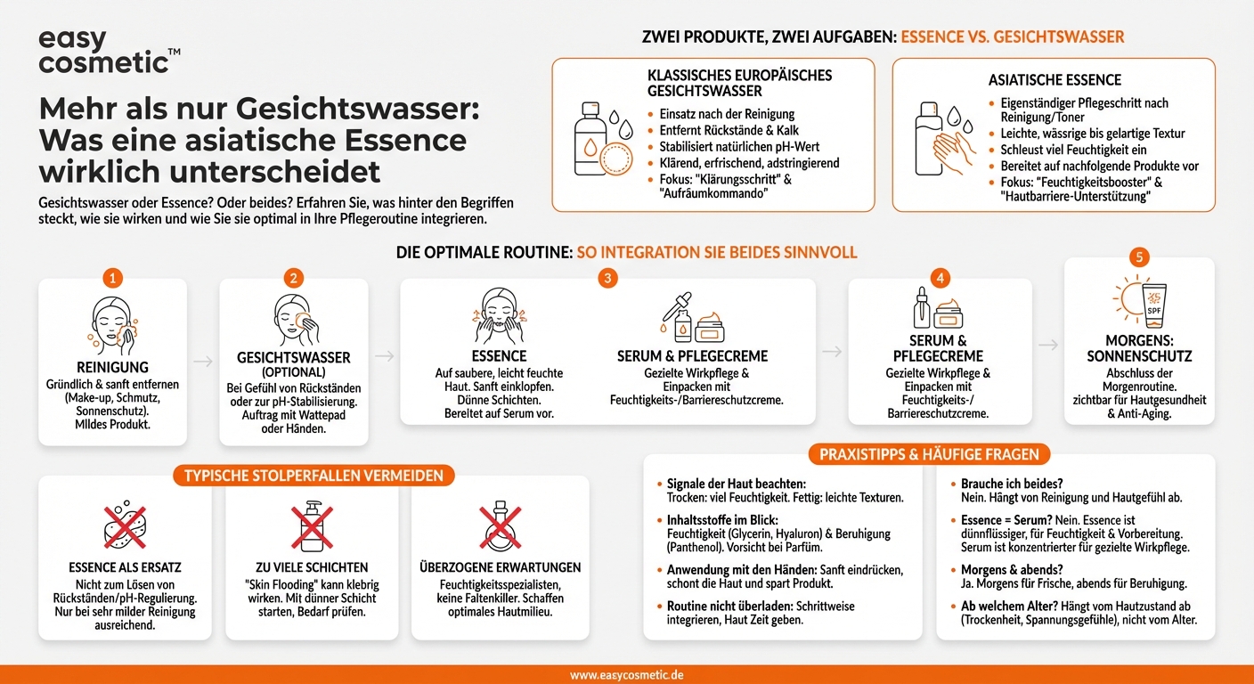 Wie unterscheidet sich eine asiatische Essence von einem klassischen europäischen Gesichtswasser?