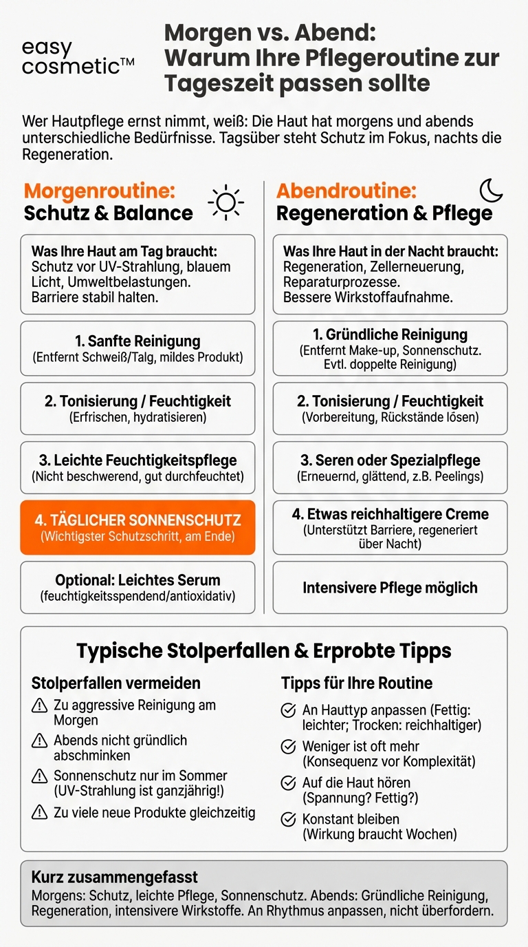 Wie unterscheidet sich eine Morgen- von einer Abendroutine?