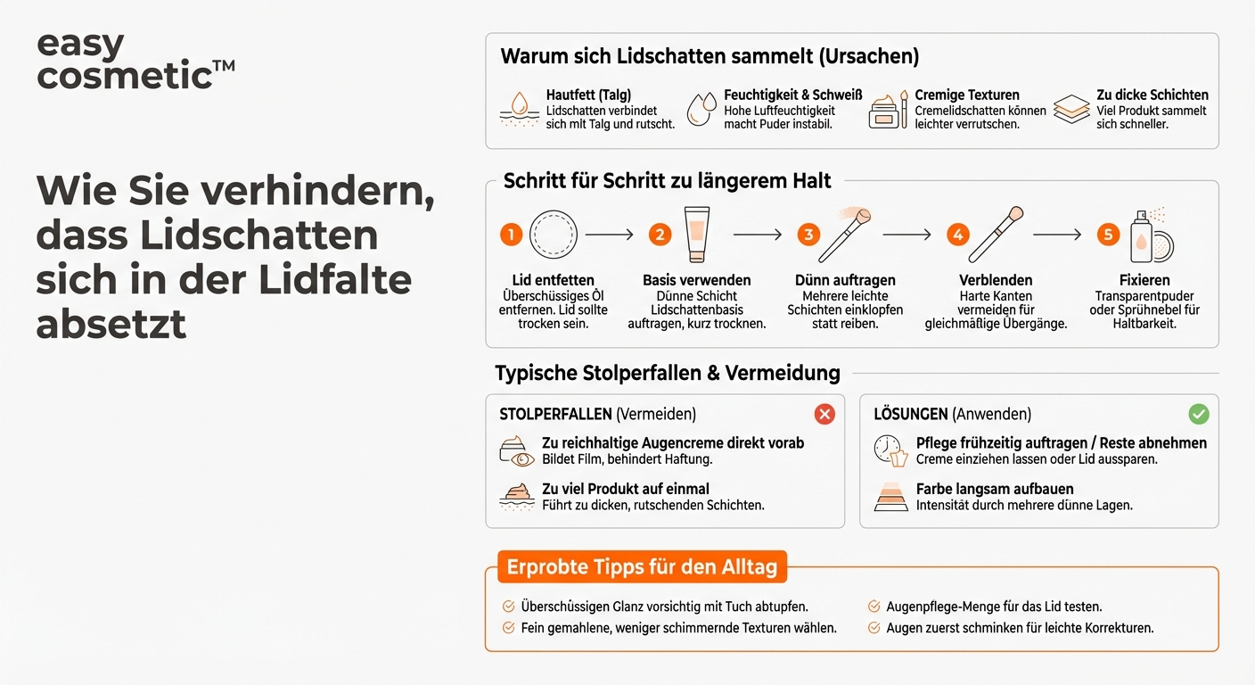 Wie verhindere ich, dass Lidschatten in der Lidfalte creast?