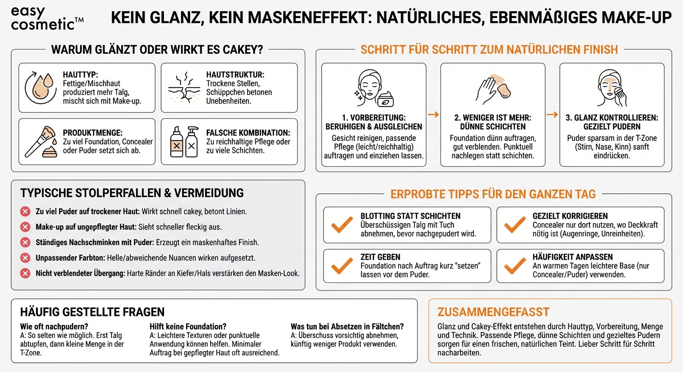 Wie verhindere ich, dass mein Make-up glänzt oder cakey aussieht?
