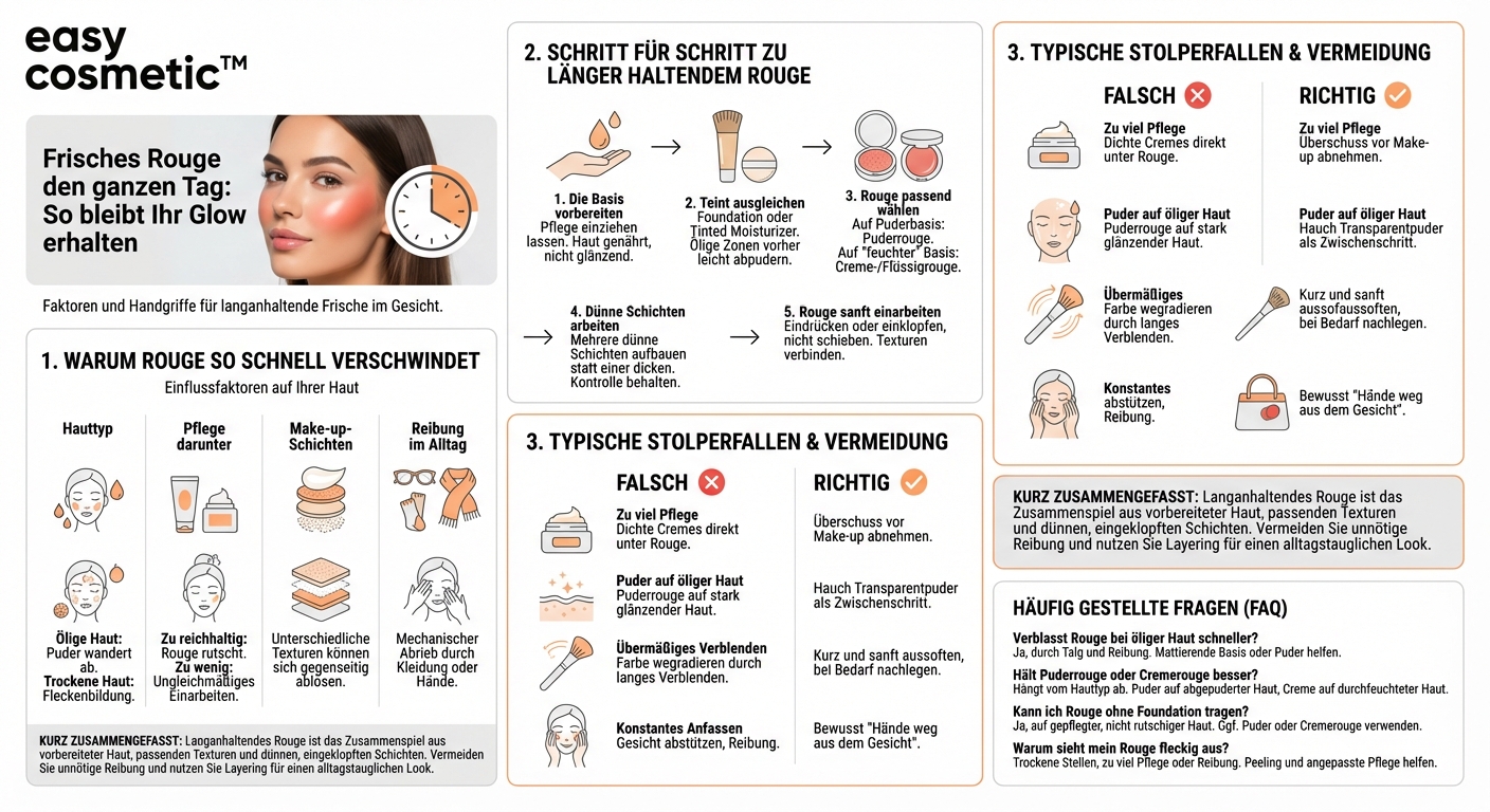 Wie verhindere ich, dass mein Rouge im Laufe des Tages verblasst?