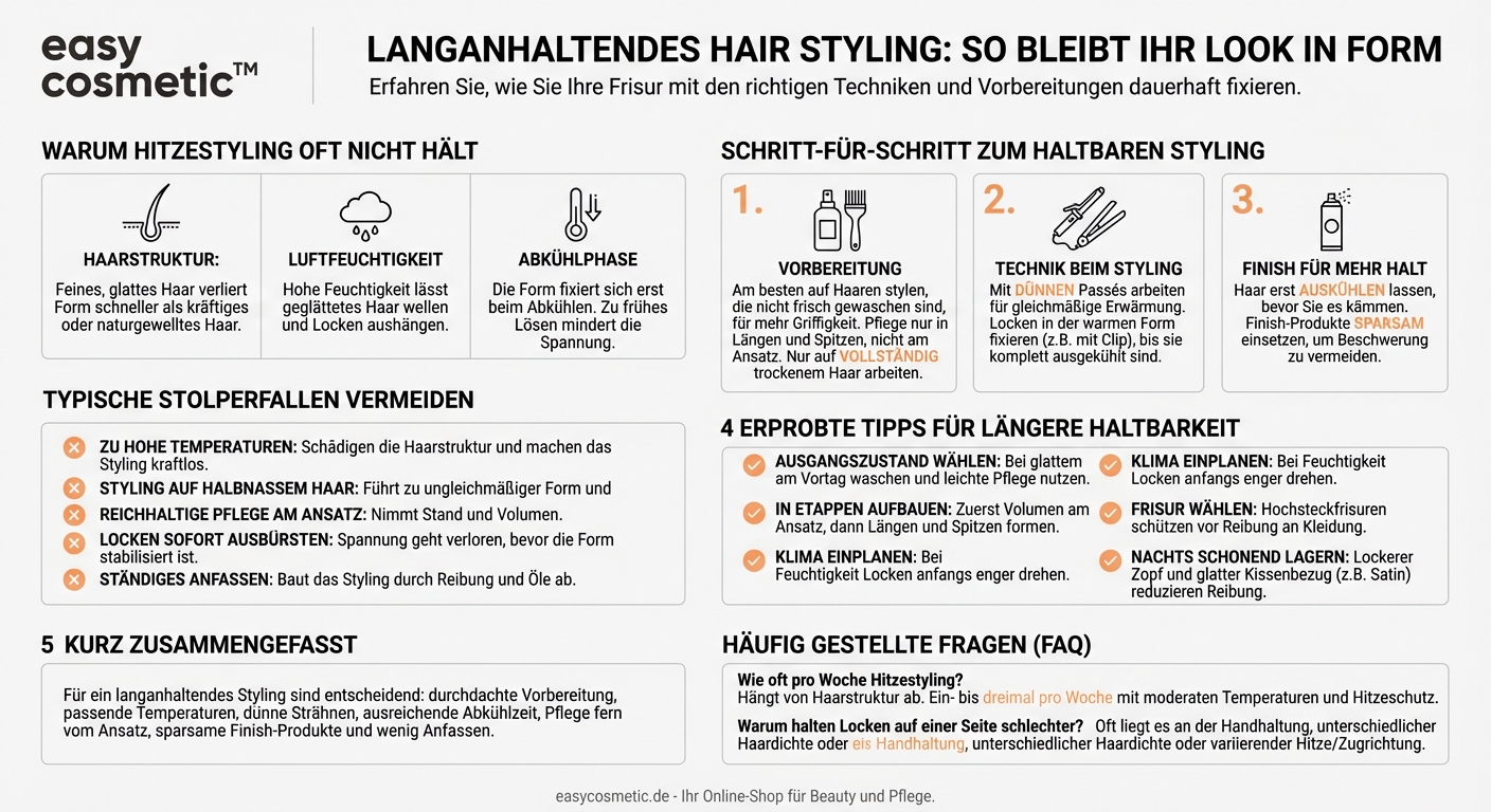 Wie verhindere ich, dass meine Haare nach einem aufwendigen Hitzestyling schnell wieder in sich zusammenfallen?