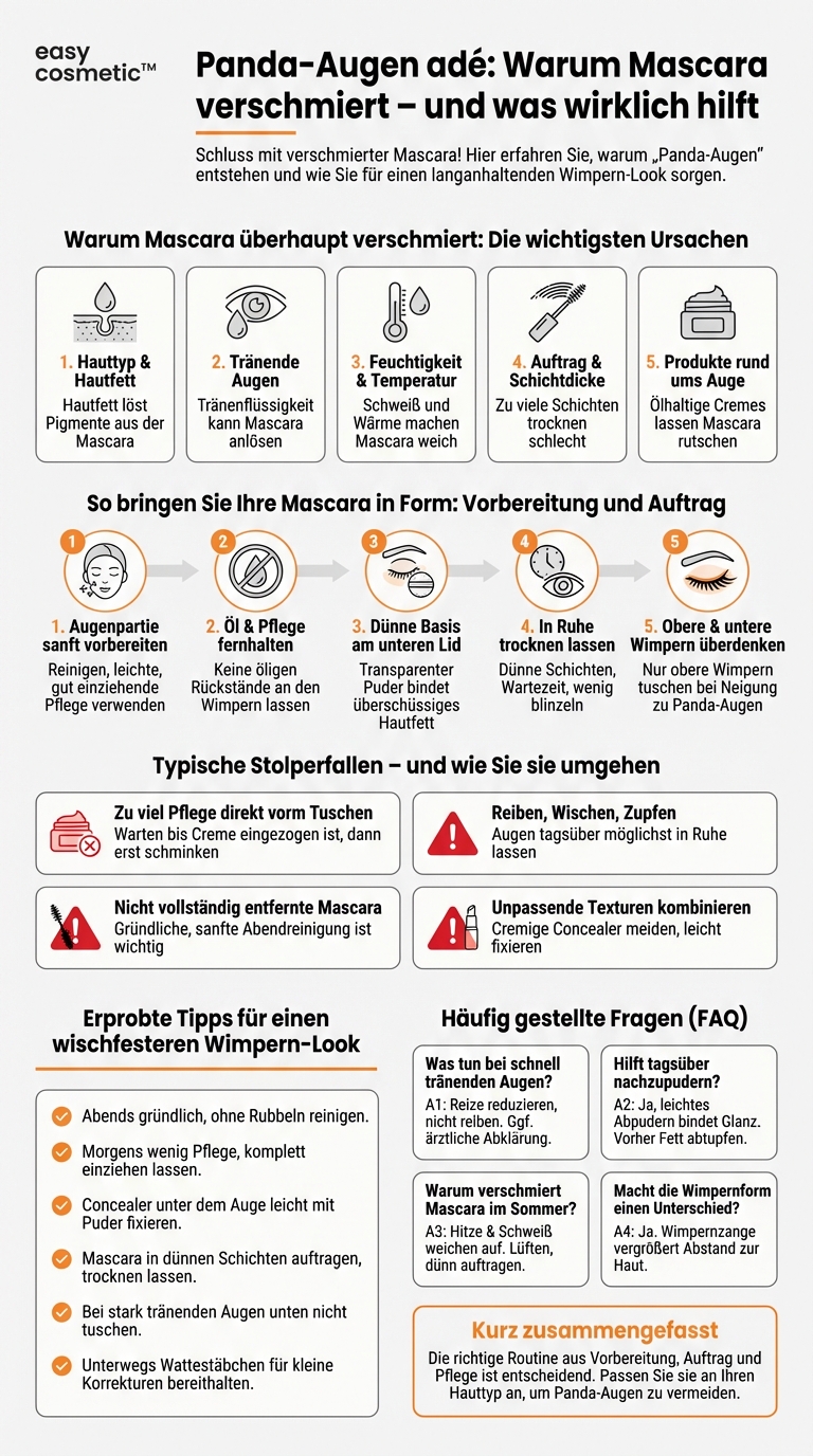 Wie verhindere ich Panda-Augen – warum verschmiert meine Mascara?