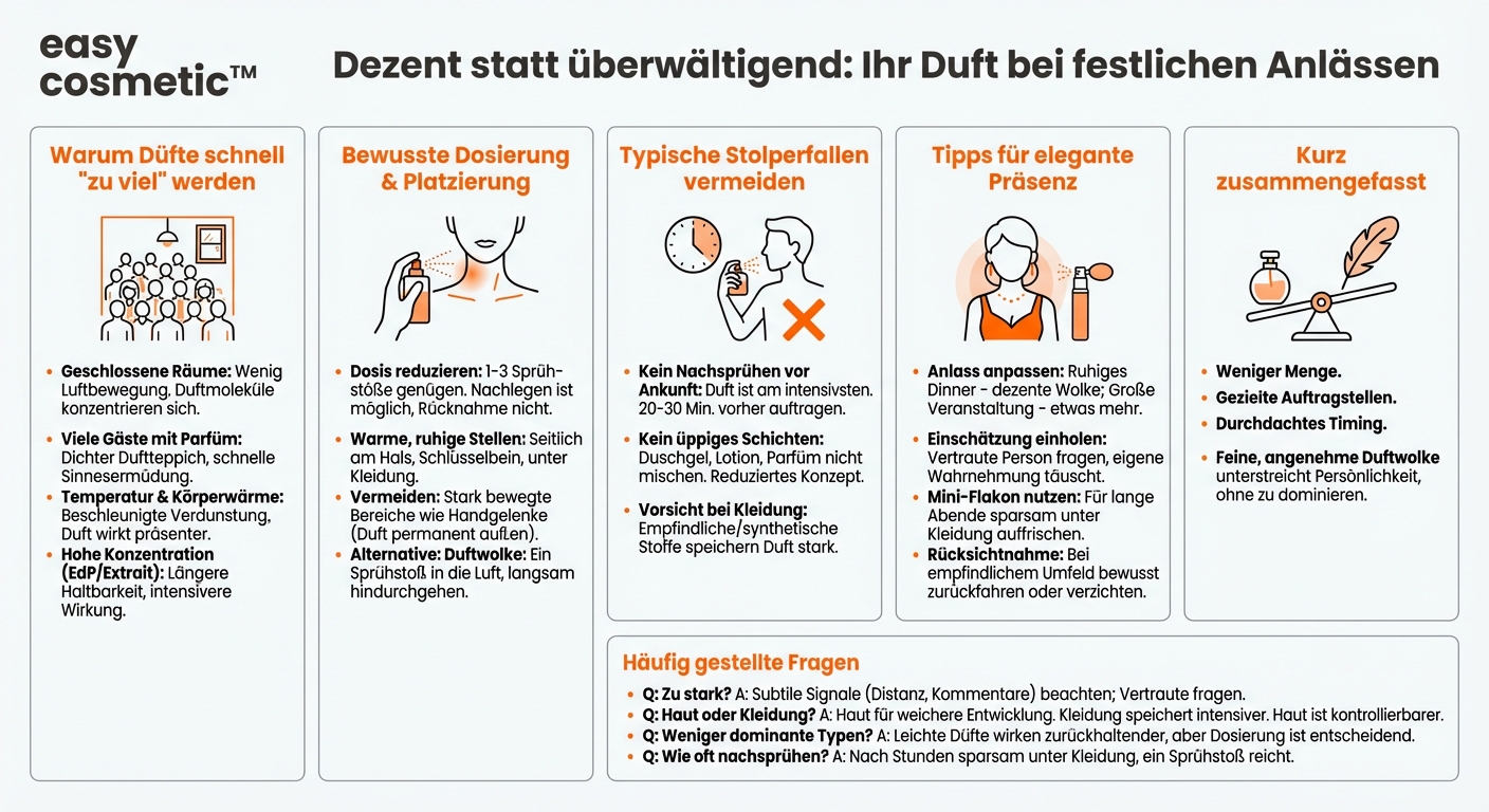 Wie vermeide ich, dass mein Duft bei festlichen Anlässen zu dominant wirkt?