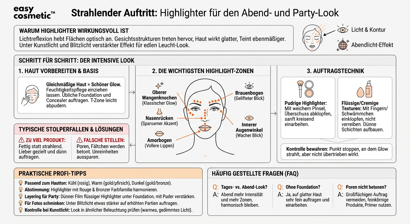 Wie verwende ich Highlighter für einen intensiven Abend- oder Party-Look?