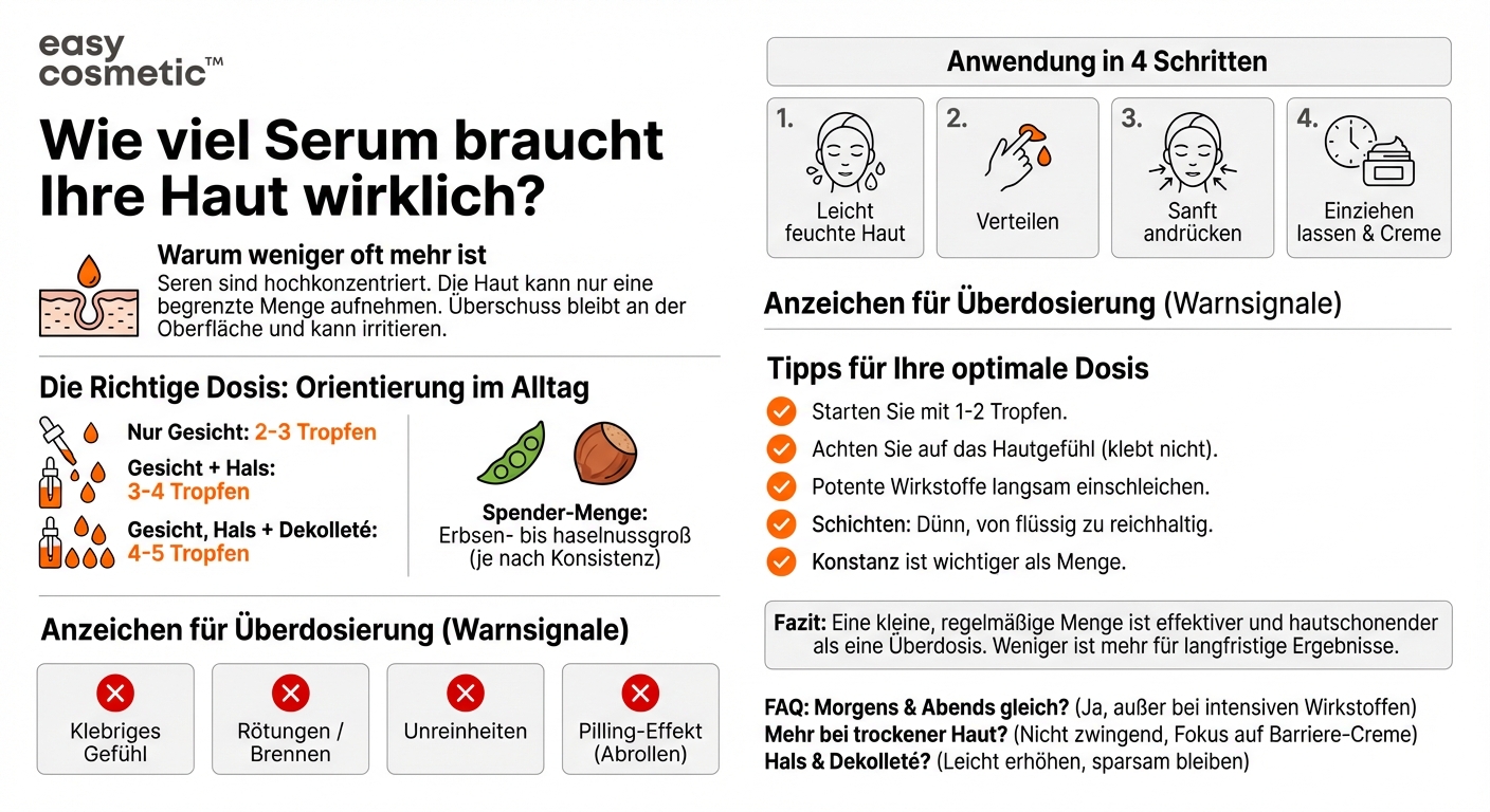 Wie viel Serum benötigt man pro Anwendung und kann man es überdosieren?